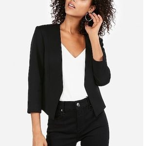 Express Cut Away Buttonless Black Blazer